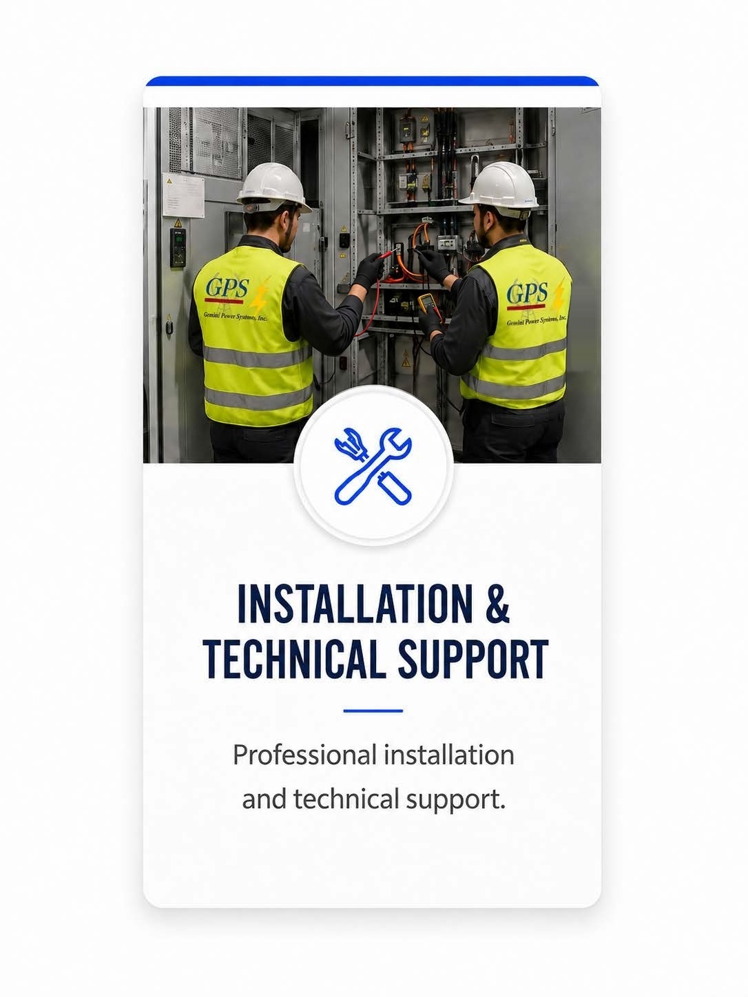 Gemini technicians supporting critical power equipment